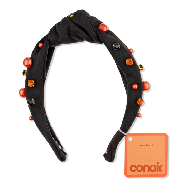 Conair Accessories Halloween Black Embellished Wrap Headband #1