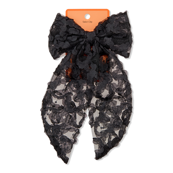 Conair Accessories Halloween Large Black Rosette Bow Salon Clip #1