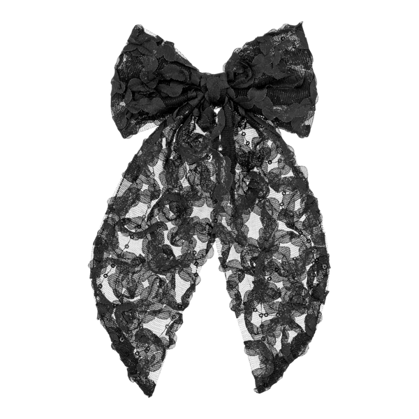 Conair Accessories Halloween Large Black Rosette Bow Salon Clip #3