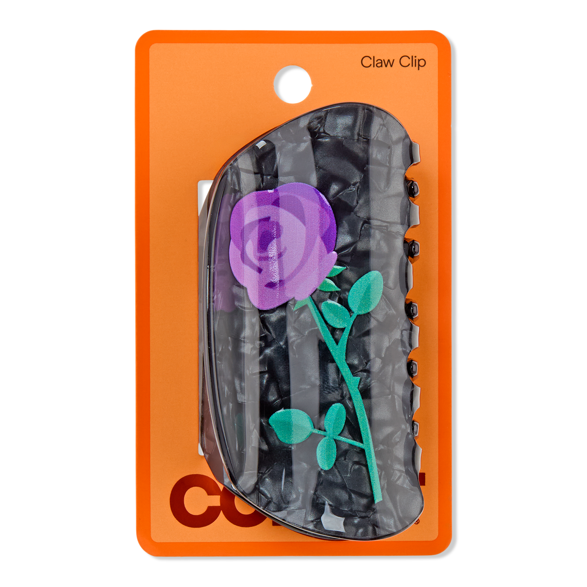 Conair Accessories Halloween Black Acrylic Claw Clip with Printed Flower #1