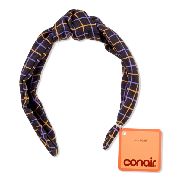 Conair Accessories Halloween Orange Plaid Knotted Headband #1
