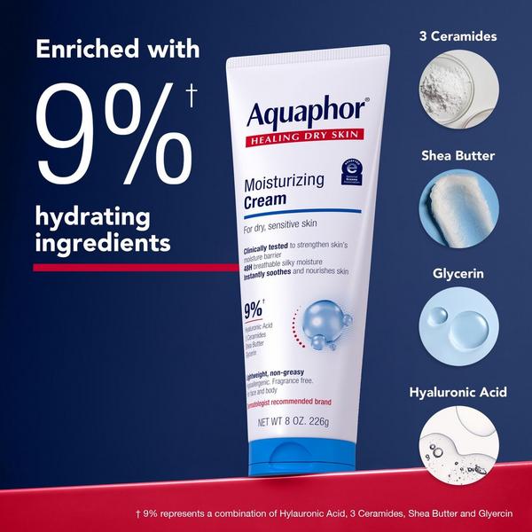 Aquaphor Moisturizing Face and Body Cream for Dry Sensitive Skin #3