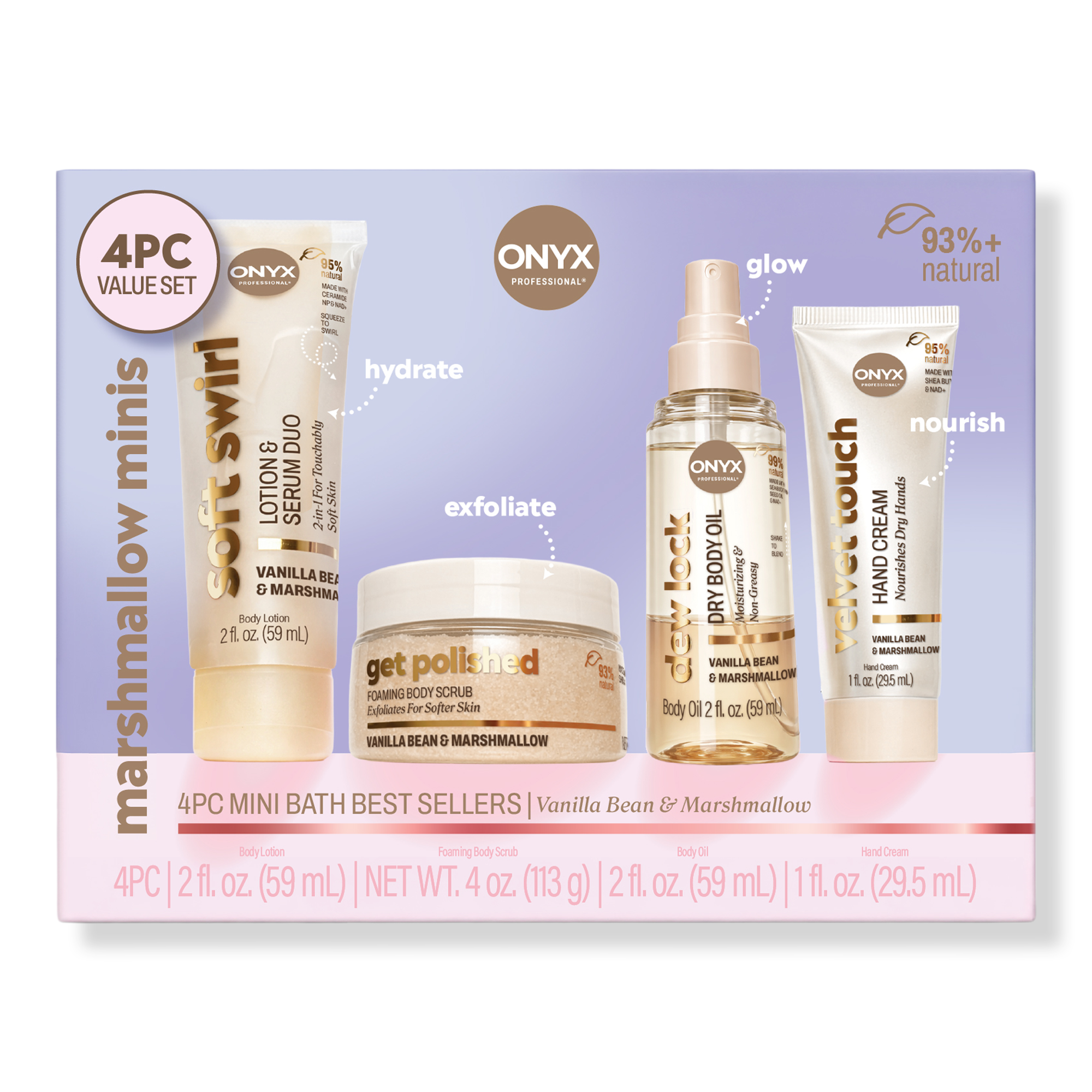 ONYX Professional Marshmallow Minis 4 pc Mini Bath Bestsellers #1