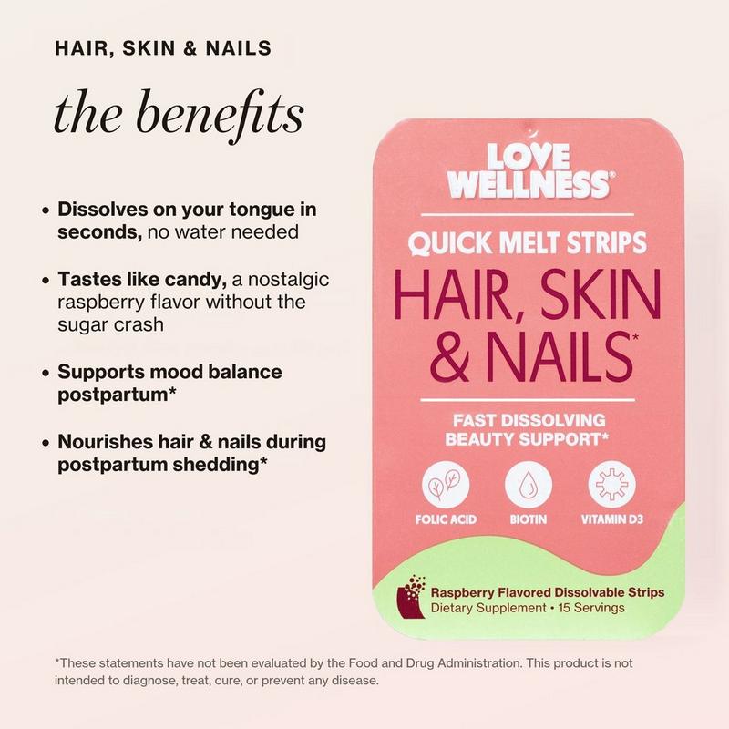 glutathione tongue strips Love Wellness - HAIR, SKIN & NAILS Quick Melt C-ILOVEEC-120
