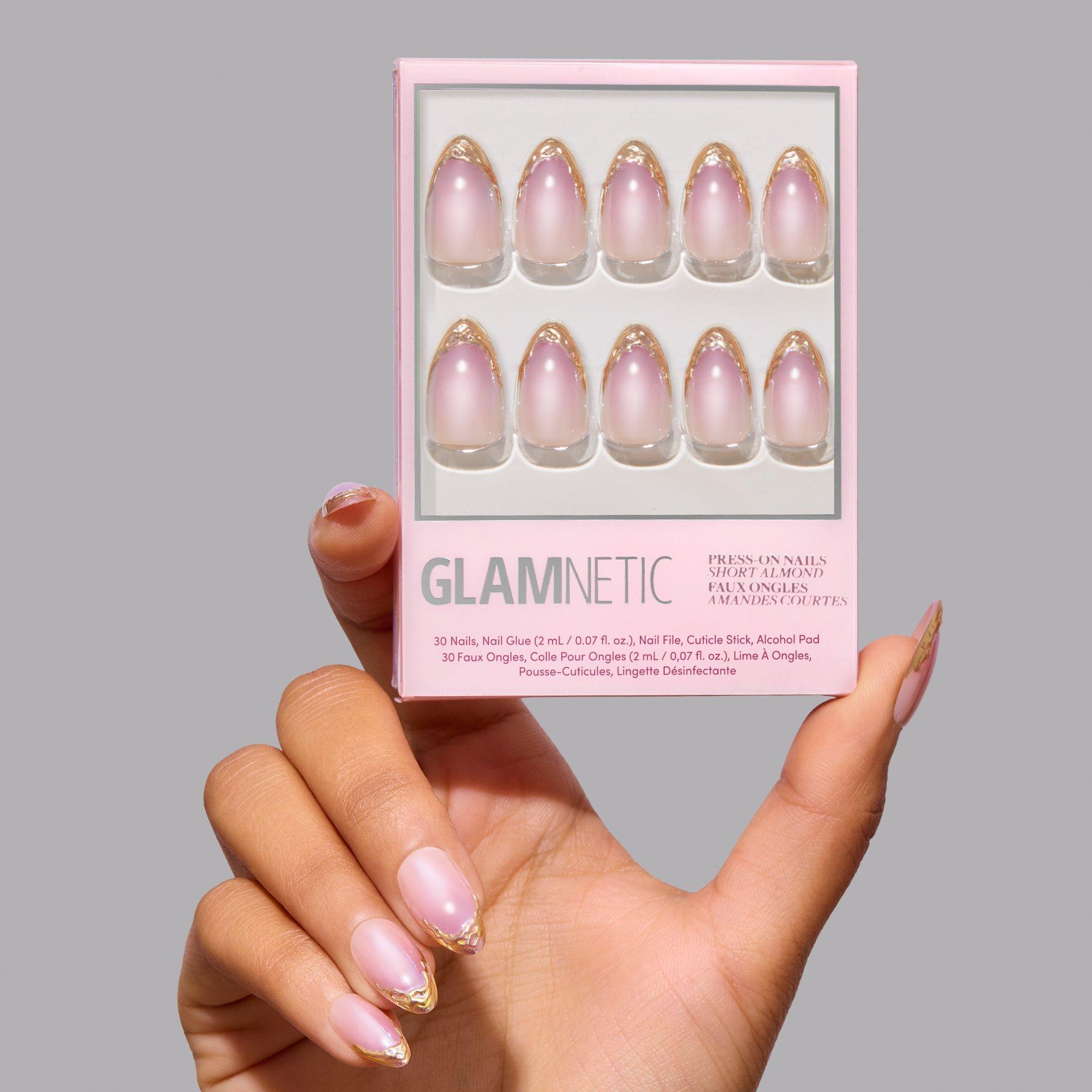 Накладные ногти на клейкой основе Glamnetic Tipped in Gold — фото 4