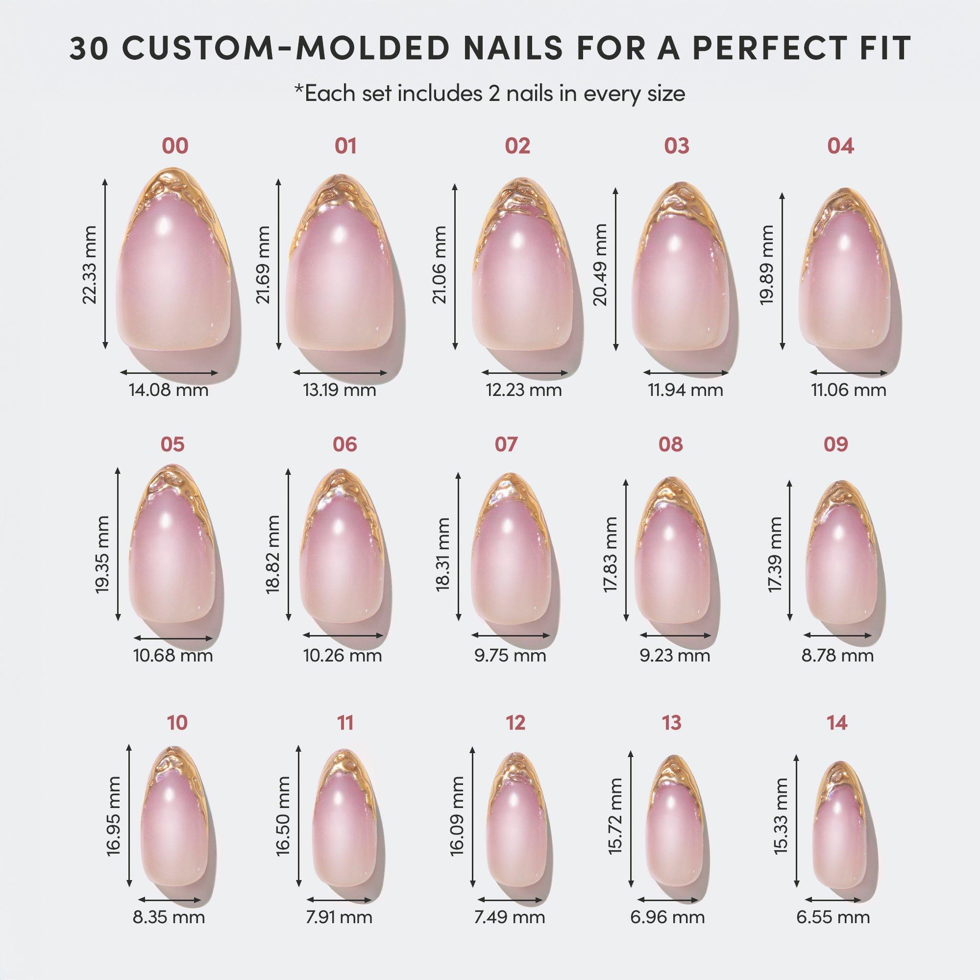 Накладные ногти на клейкой основе Glamnetic Tipped in Gold — фото 6