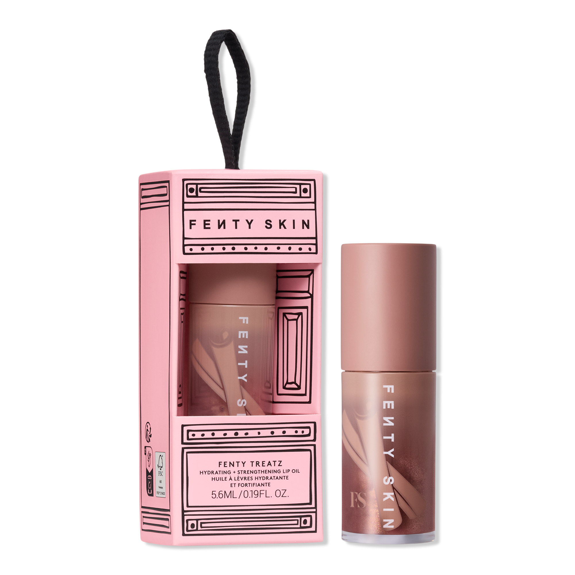 FENTY SKIN body Увлажняющее и укрепляющее масло для губ Fenty Skin Fenty Treatz, цвет: Коричный — фото 1