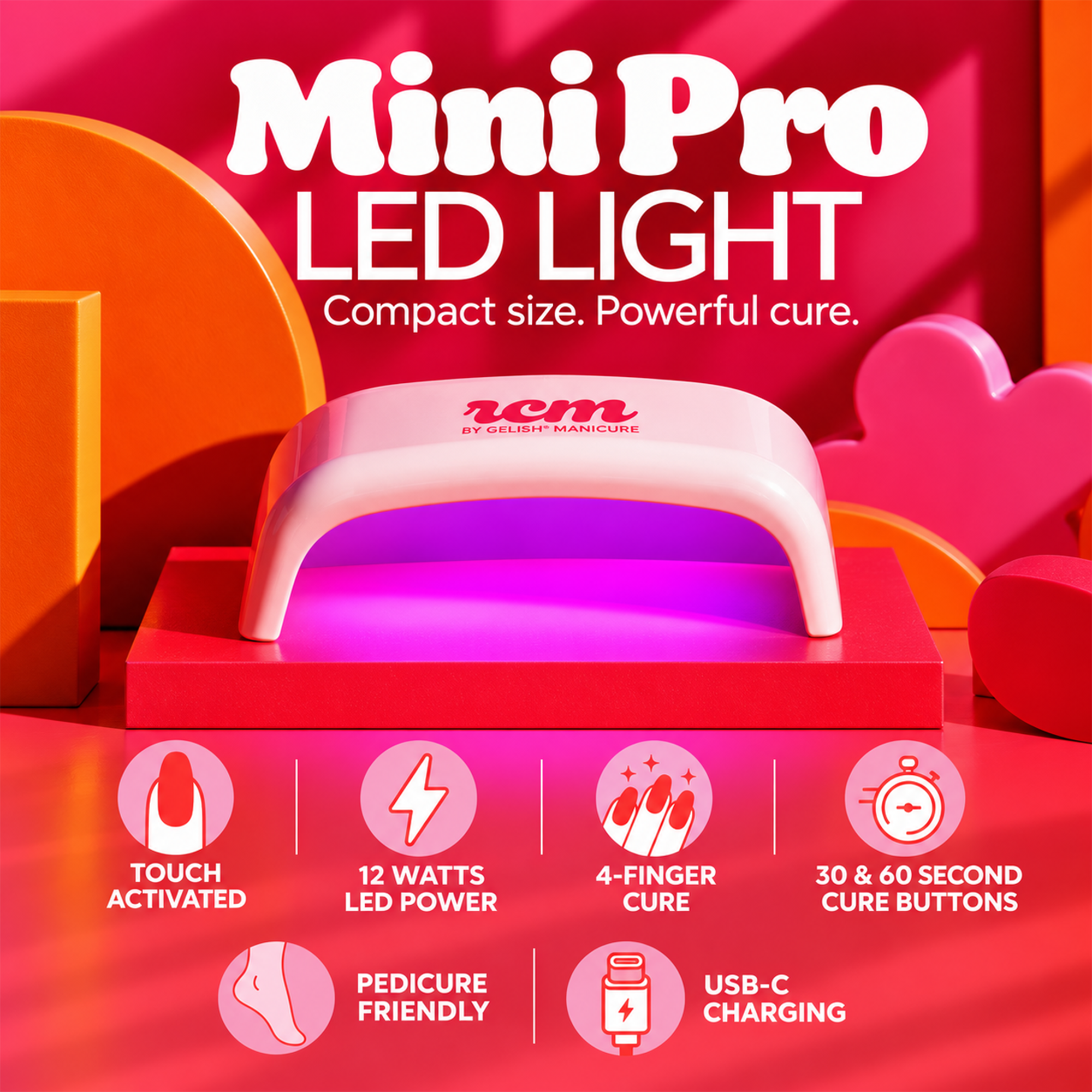 Светодиодная лампа для сушки гель-лака Red Carpet Manicure Pro LED, мини-версия — фото 3