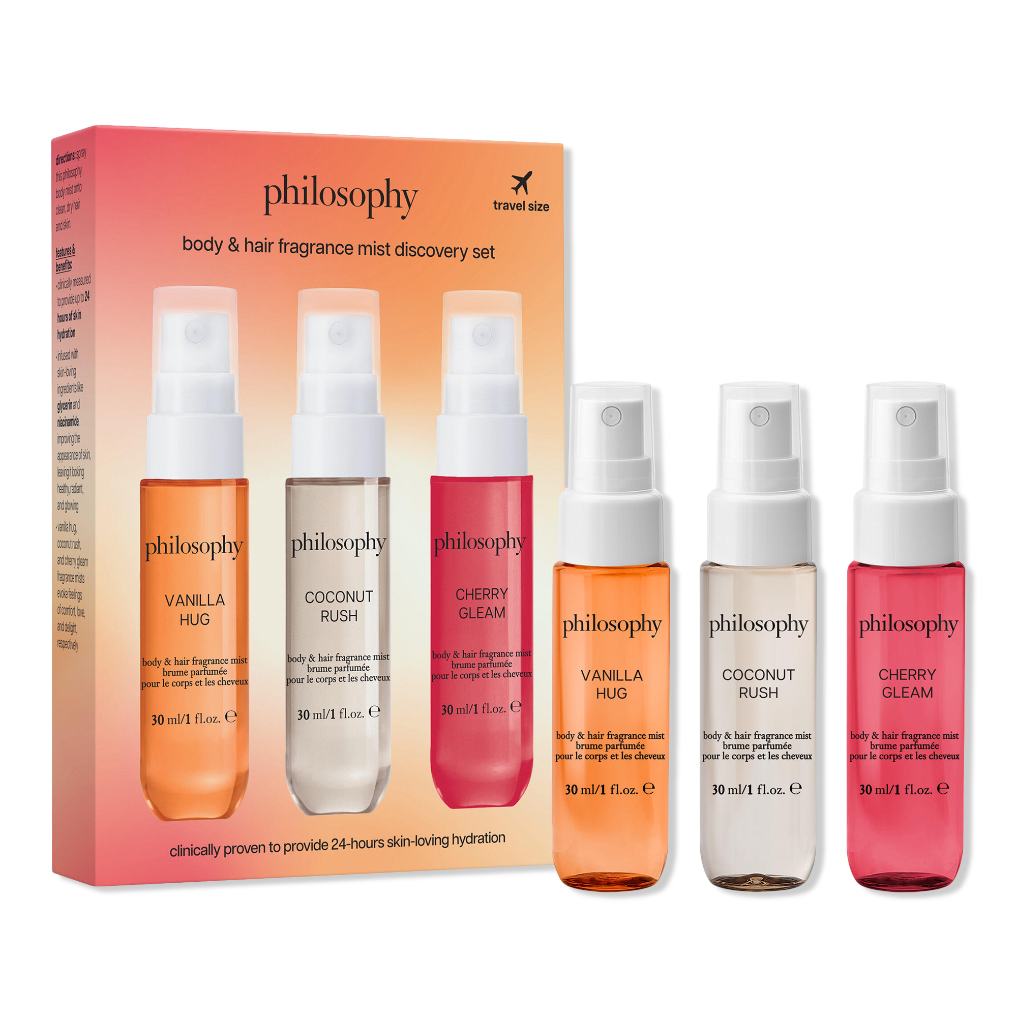 Philosophy Mini Hair & Body Fragrance Mist Trio Discovery Set #1
