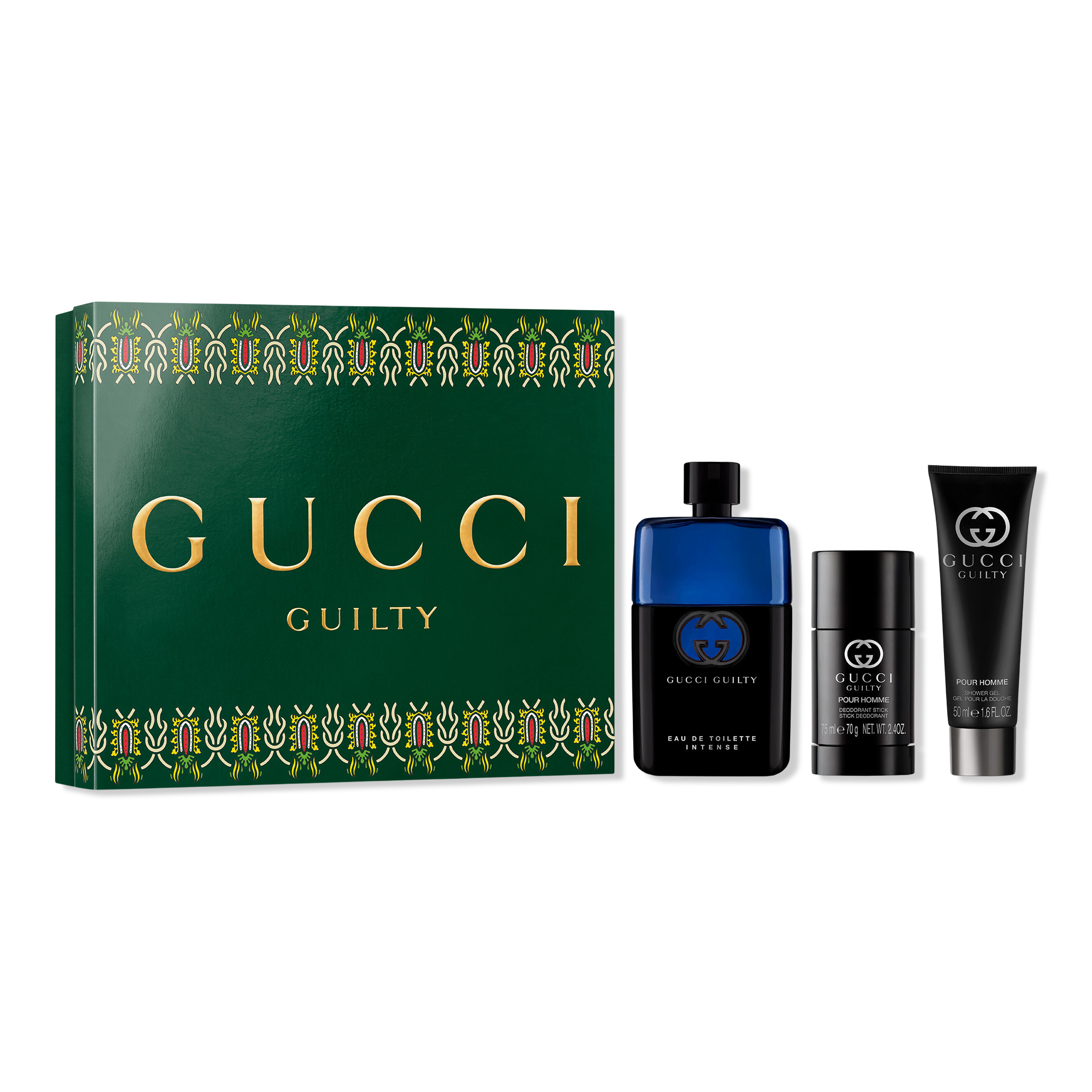 Guilty Pour Homme Eau de Toilette Intense, Shower Gel and Deodorant 3-Piece Gift Set