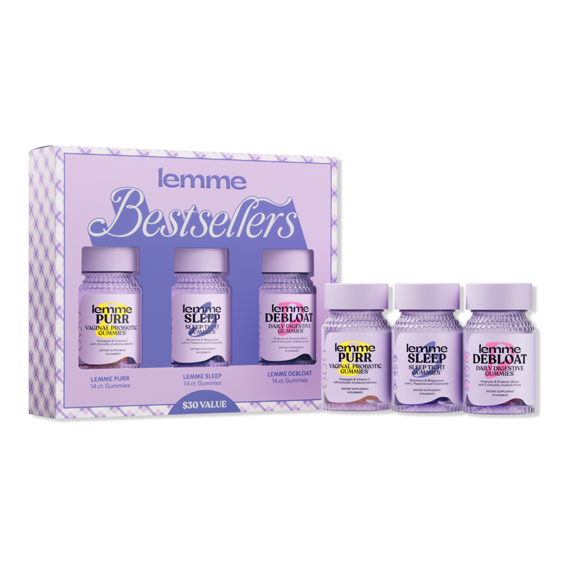 Lemme - Holiday Bestsellers Kit: Purr, Sleep, and Debloat Gummies