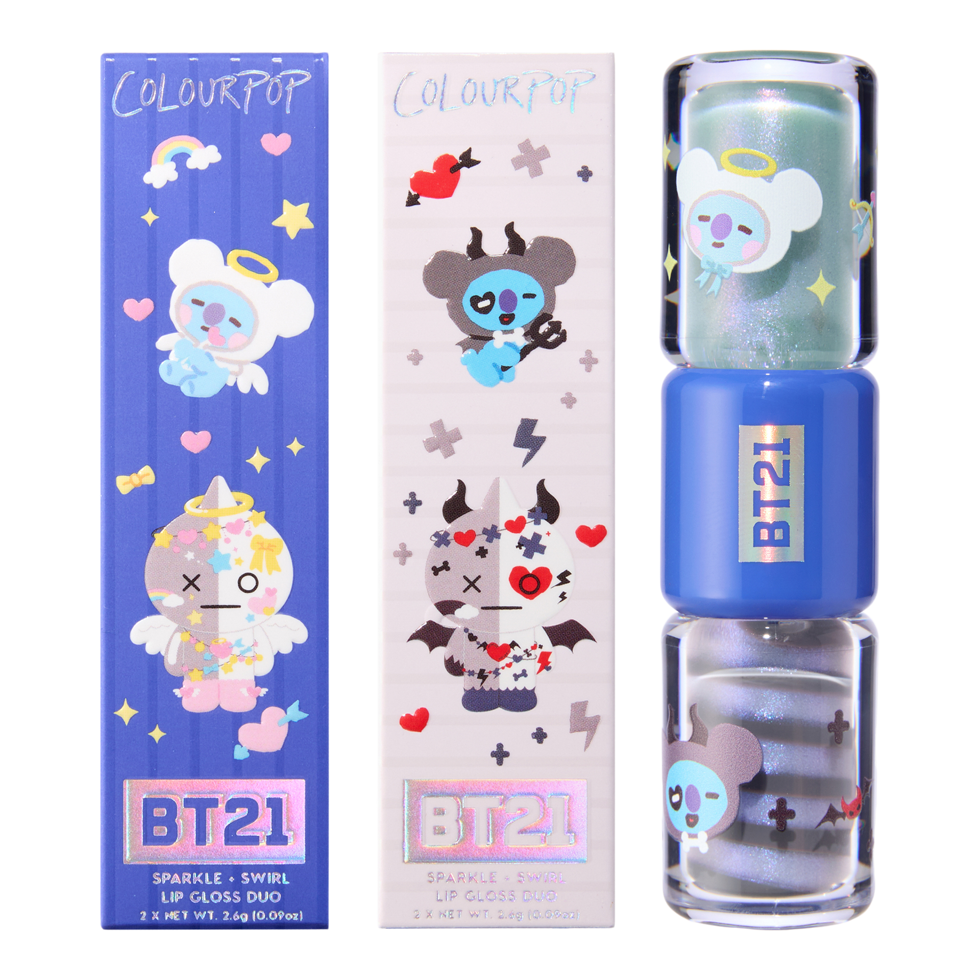 ColourPop X BT21 Sparkle + Swirl Lip Gloss Duo Sleepy N' Protective — фото 3