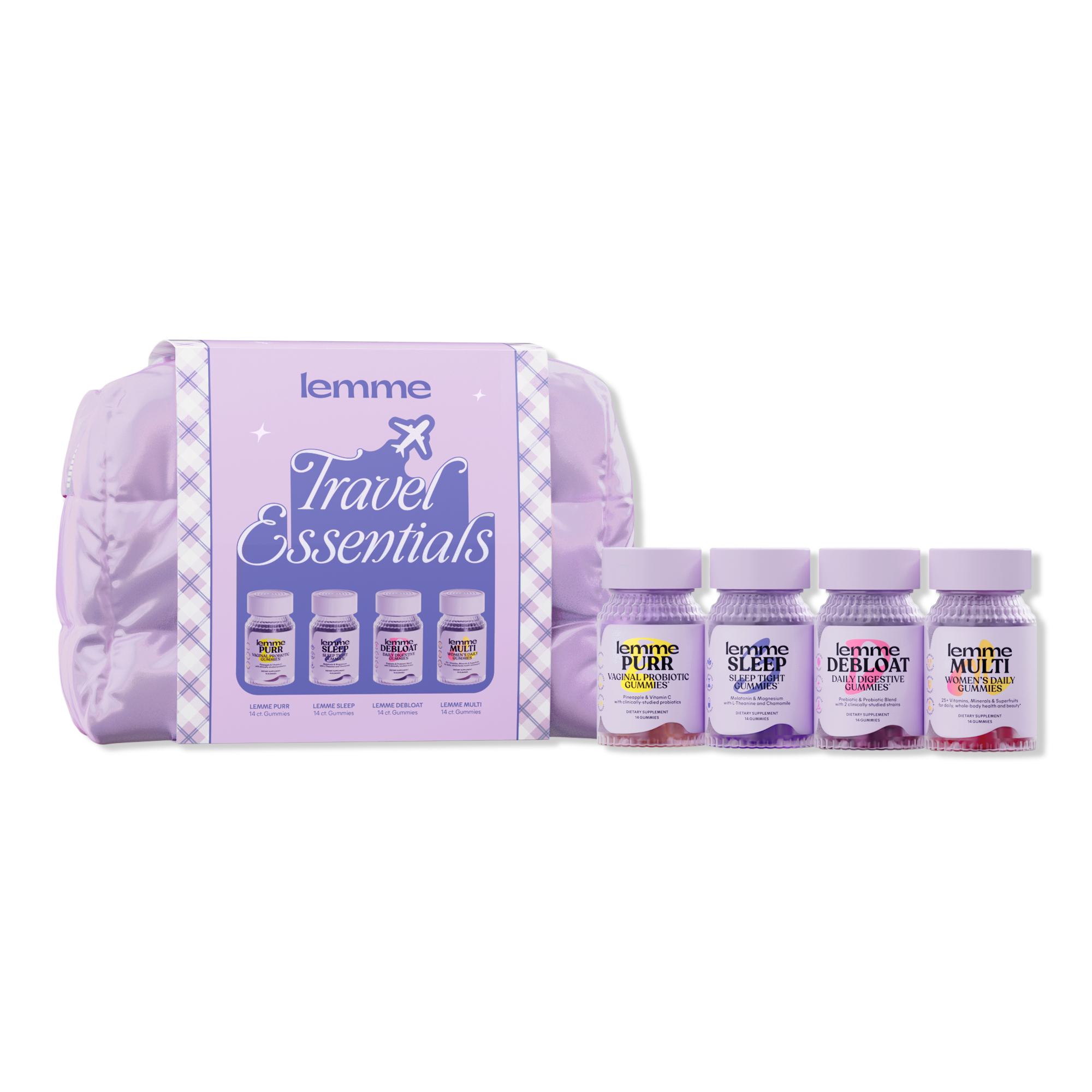 Lemme Travel Essentials Kit: Purr, Sleep, Debloat, and Multi Gummies #1