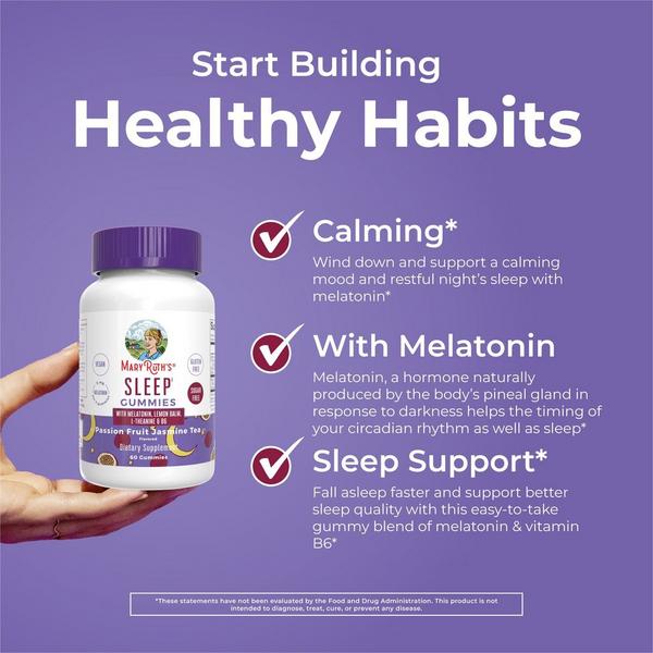 MaryRuth's Adult Sleep Gummies With Melatonin Sugar Free Passionfruit Jasmine Tea #4