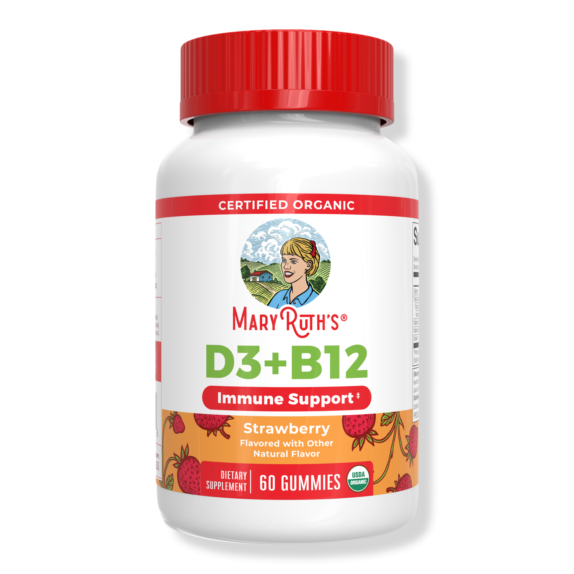 MaryRuth's Organic D3 + B12 Gummies Strawberry #1