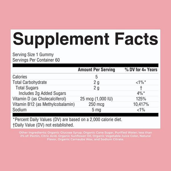 MaryRuth's Organic D3 + B12 Gummies Strawberry #6