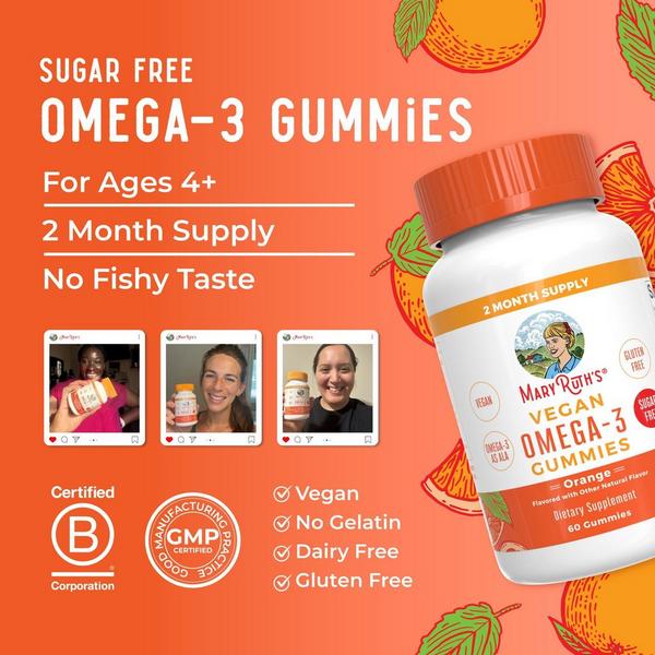 MaryRuth's Vegan Omega 3 Gummies Orange #2