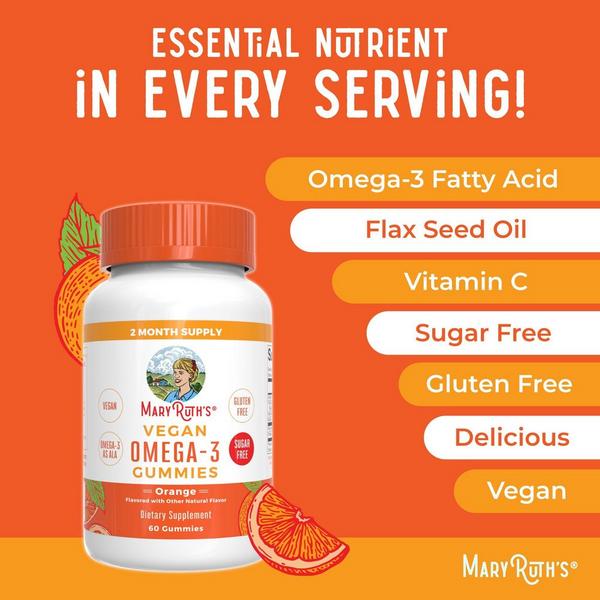 MaryRuth's Vegan Omega 3 Gummies Orange #4