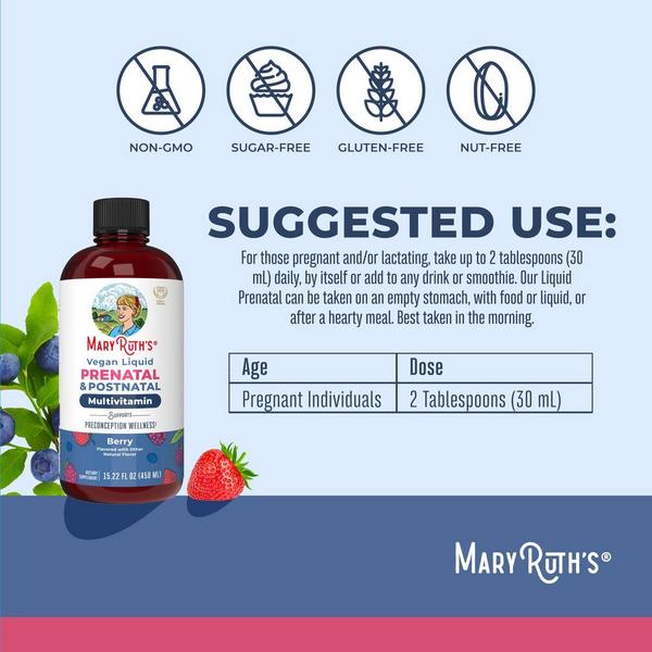 MaryRuth's Prenatal & Postnatal Liquid Multivitamin Liquid Berry #2