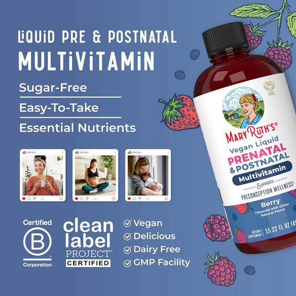 MaryRuth's Prenatal & Postnatal Liquid Multivitamin Liquid Berry #7