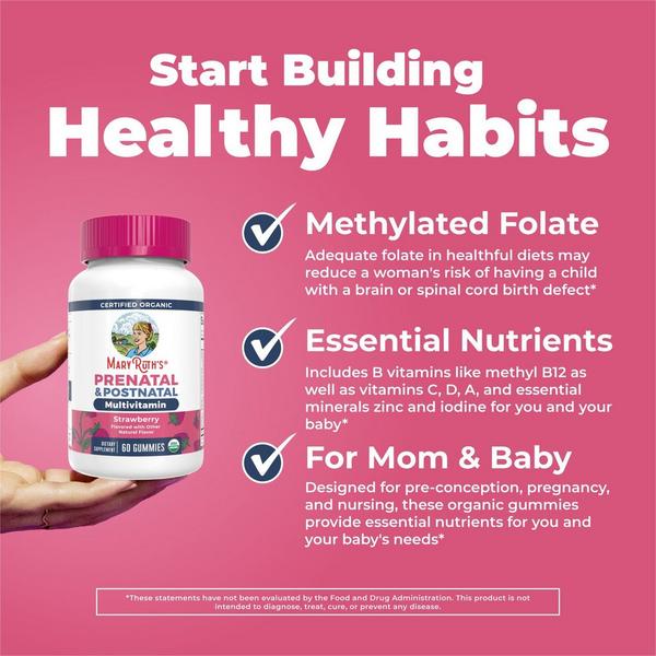 MaryRuth's Organic Prenatal & Postnatal Gummies Strawberry #6