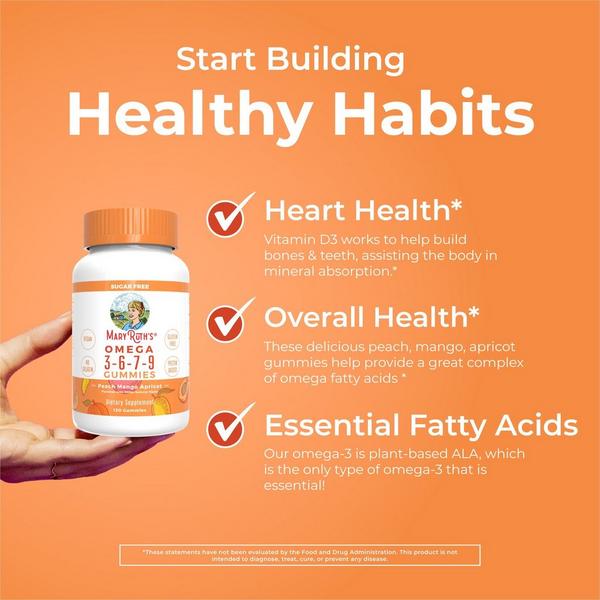 MaryRuth's Omega 3-6-7-9 Gummies Peach Mango Apricot #4