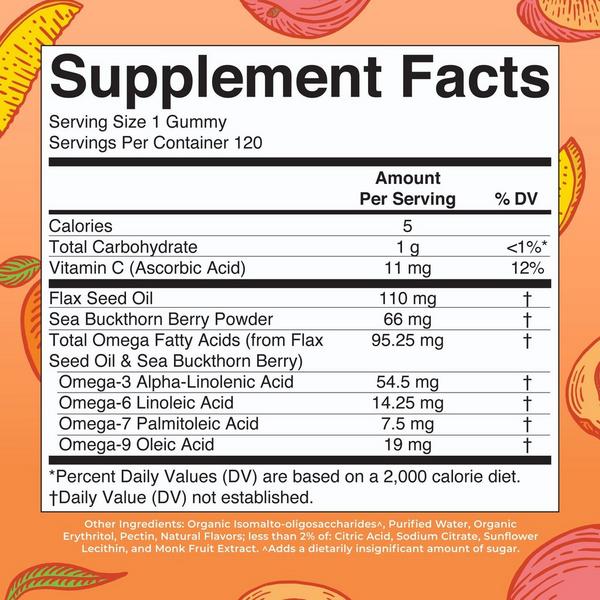 MaryRuth's Omega 3-6-7-9 Gummies Peach Mango Apricot #6