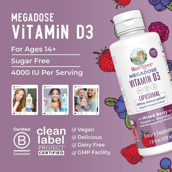 MaryRuth's Megadose Vitamin D3 Liposomal Mixed Berry #2