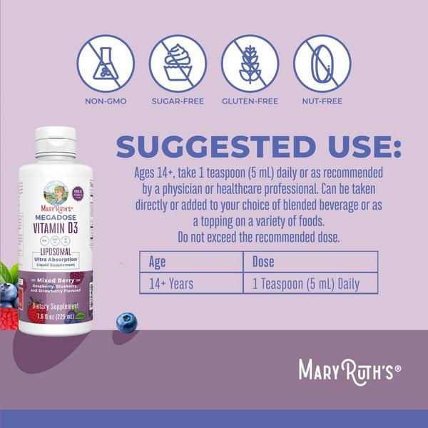 MaryRuth's Megadose Vitamin D3 Liposomal Mixed Berry #5
