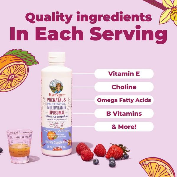 MaryRuth's Prenatal & Postnatal Multivitamin Liposomal Orange Vanilla #2