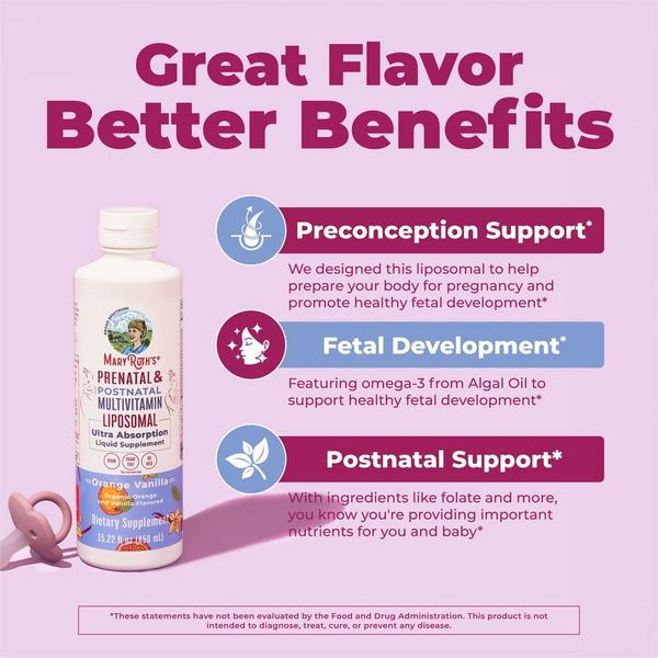 MaryRuth's Prenatal & Postnatal Multivitamin Liposomal Orange Vanilla #6