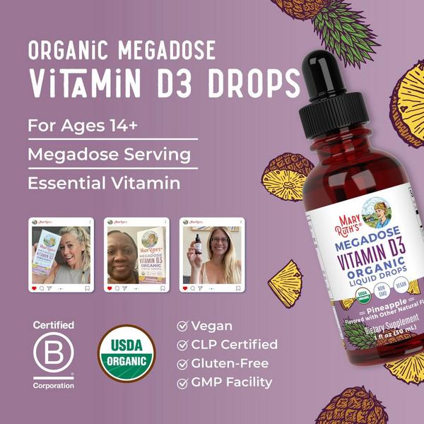 MaryRuth's Megadose Vitamin D3 Organic Liquid Drops Pineapple #2