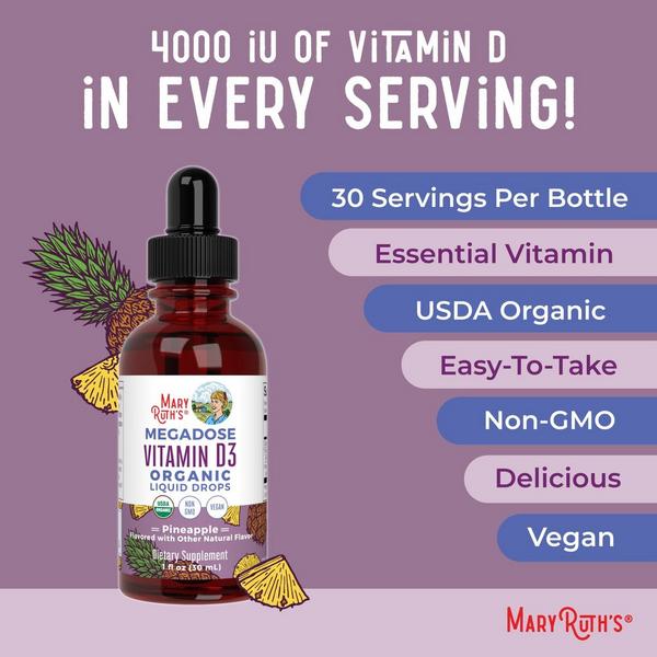 MaryRuth's Megadose Vitamin D3 Organic Liquid Drops Pineapple #3