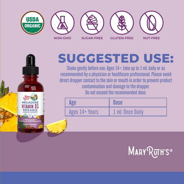 MaryRuth's Megadose Vitamin D3 Organic Liquid Drops Pineapple #5