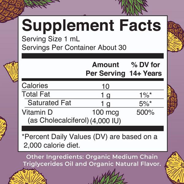 MaryRuth's Megadose Vitamin D3 Organic Liquid Drops Pineapple #7