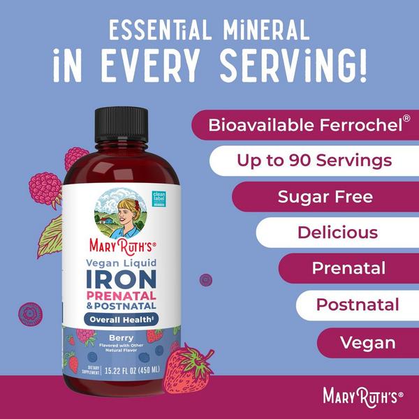 MaryRuth's Vegan Liquid Iron Prenatal & Postnatal Berry #5
