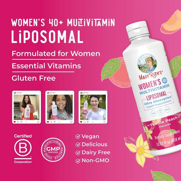 MaryRuth's Women's 40+ Multivitamin Liposomal Vanilla Peach #2