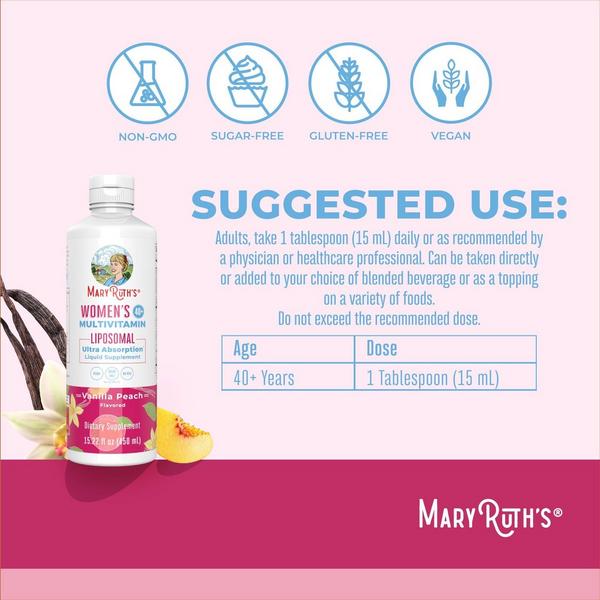 MaryRuth's Women's 40+ Multivitamin Liposomal Vanilla Peach #5