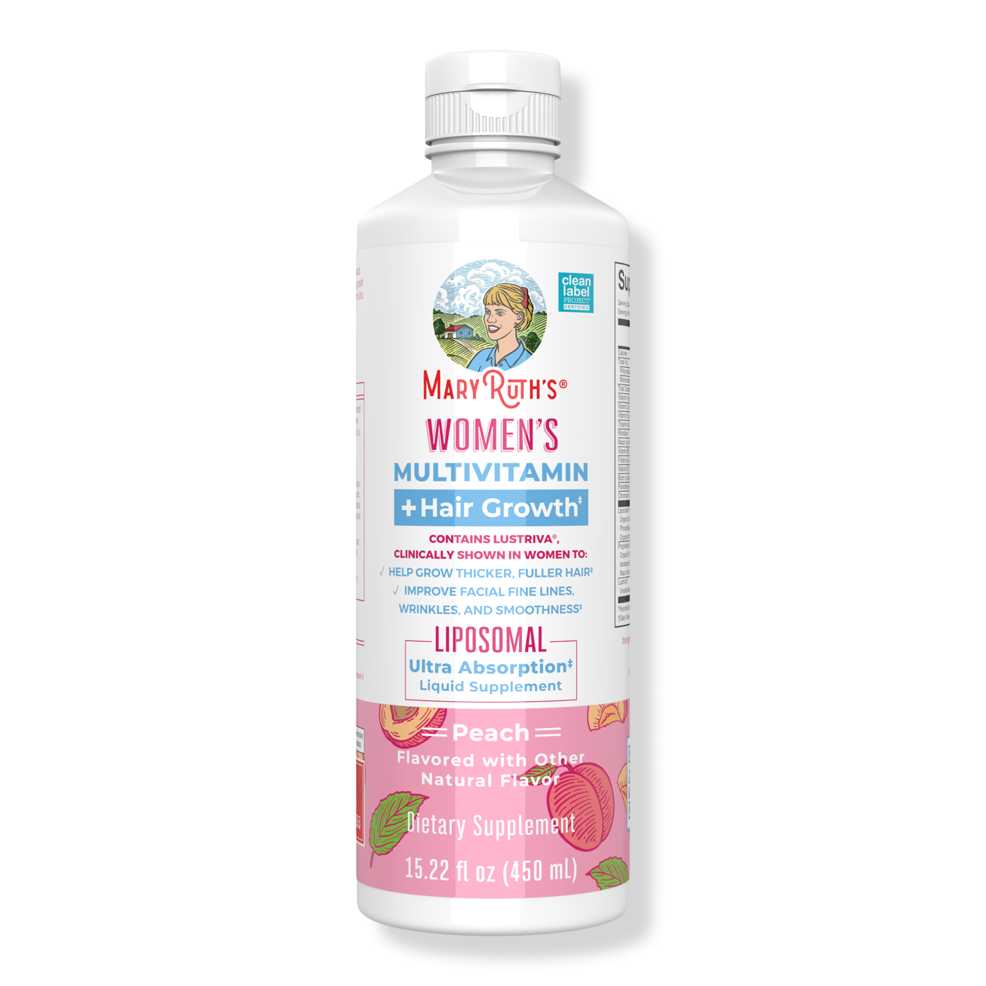 MaryRuth's Women's Multivitamin + Hair Growth Liposomal Peach #1