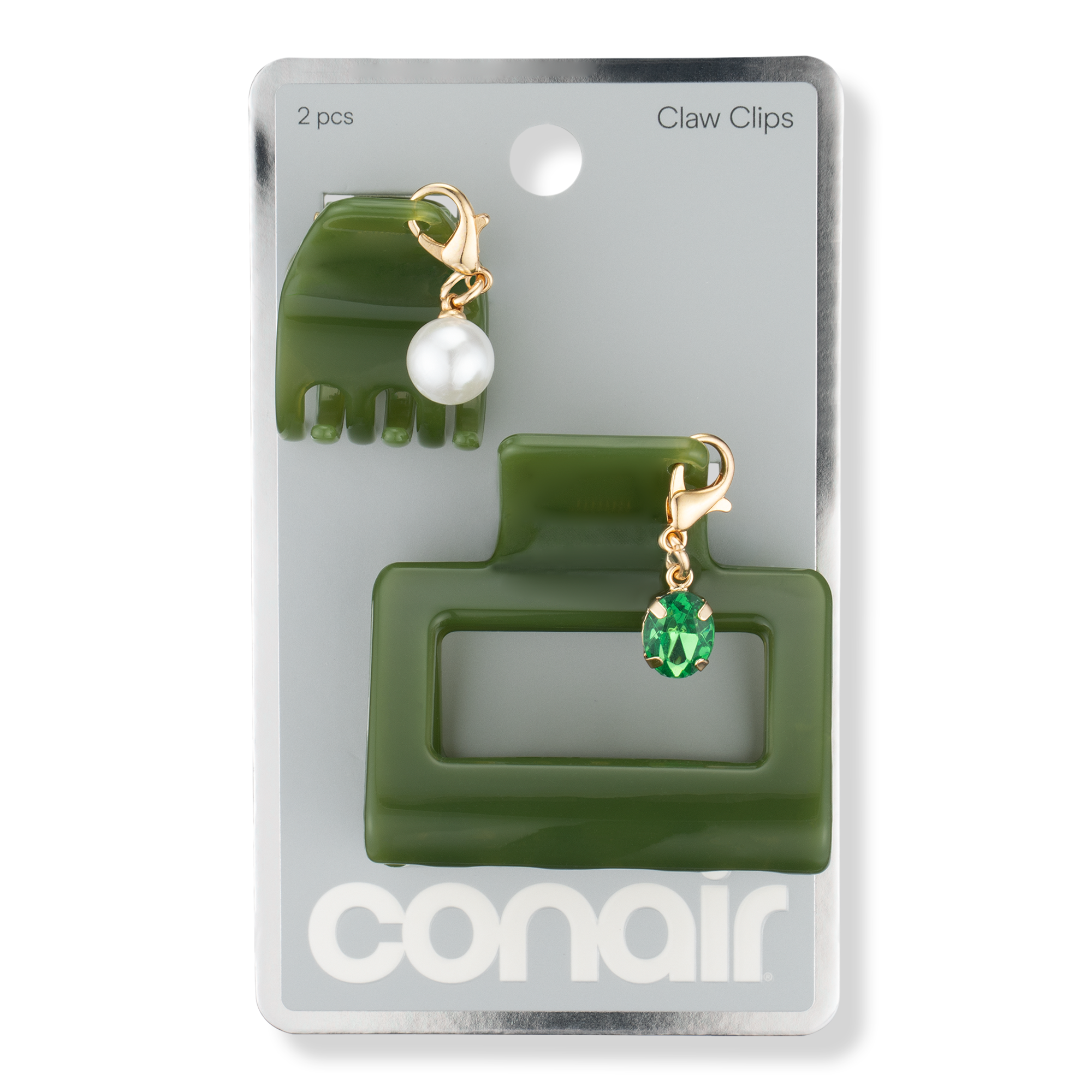 Conair Accessories Olive Claw Clip Set with Pearl & Stone Charms #1