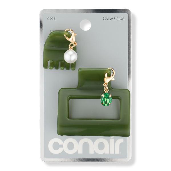 Conair Accessories Olive Claw Clip Set with Pearl & Stone Charms #1