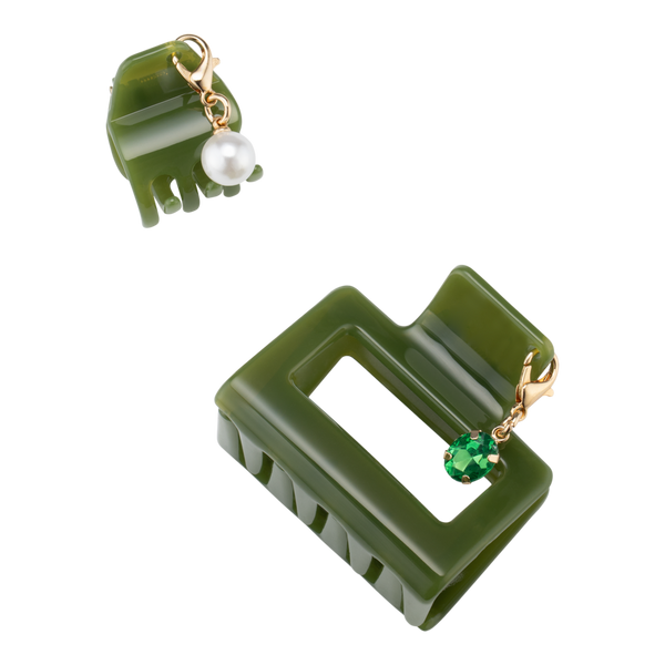 Conair Accessories Olive Claw Clip Set with Pearl & Stone Charms #2