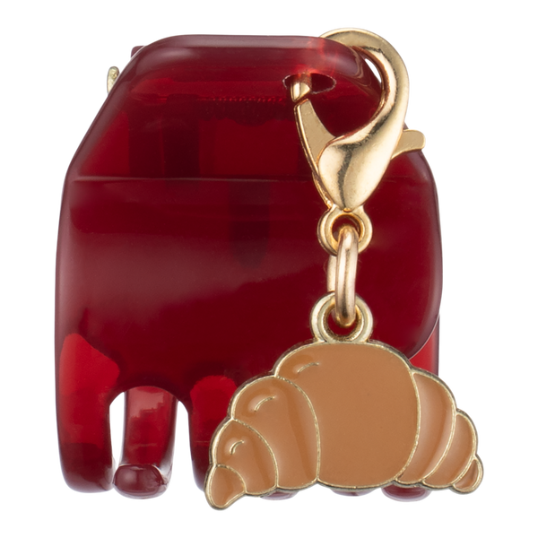 Conair Accessories Burgundy Claw Clip Set with Coffee & Croissant Charms #4