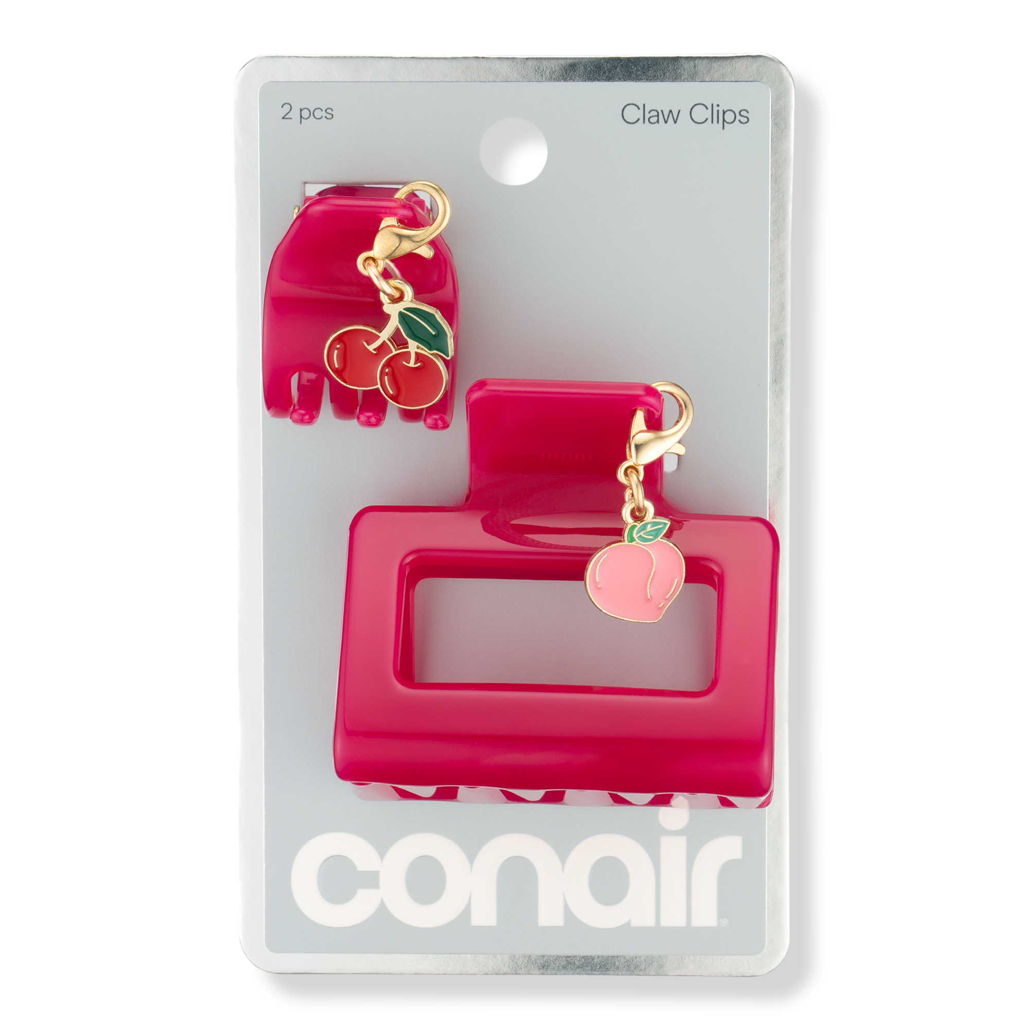 Conair Accessories Berry Claw Clip Set with Peach & Cherry Charms #1