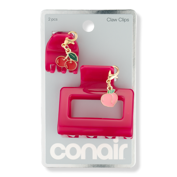 Conair Accessories Berry Claw Clip Set with Peach & Cherry Charms #1