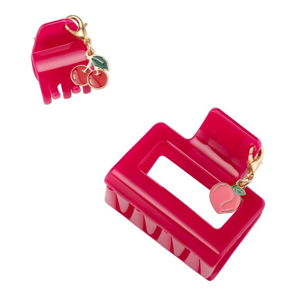 Conair Accessories Berry Claw Clip Set with Peach & Cherry Charms #2