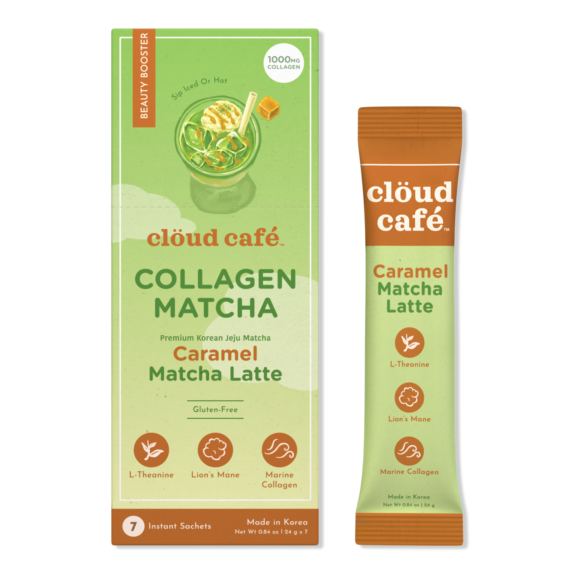 clöud café Caramel Matcha Latte Collagen-Infused Beauty Booster #1