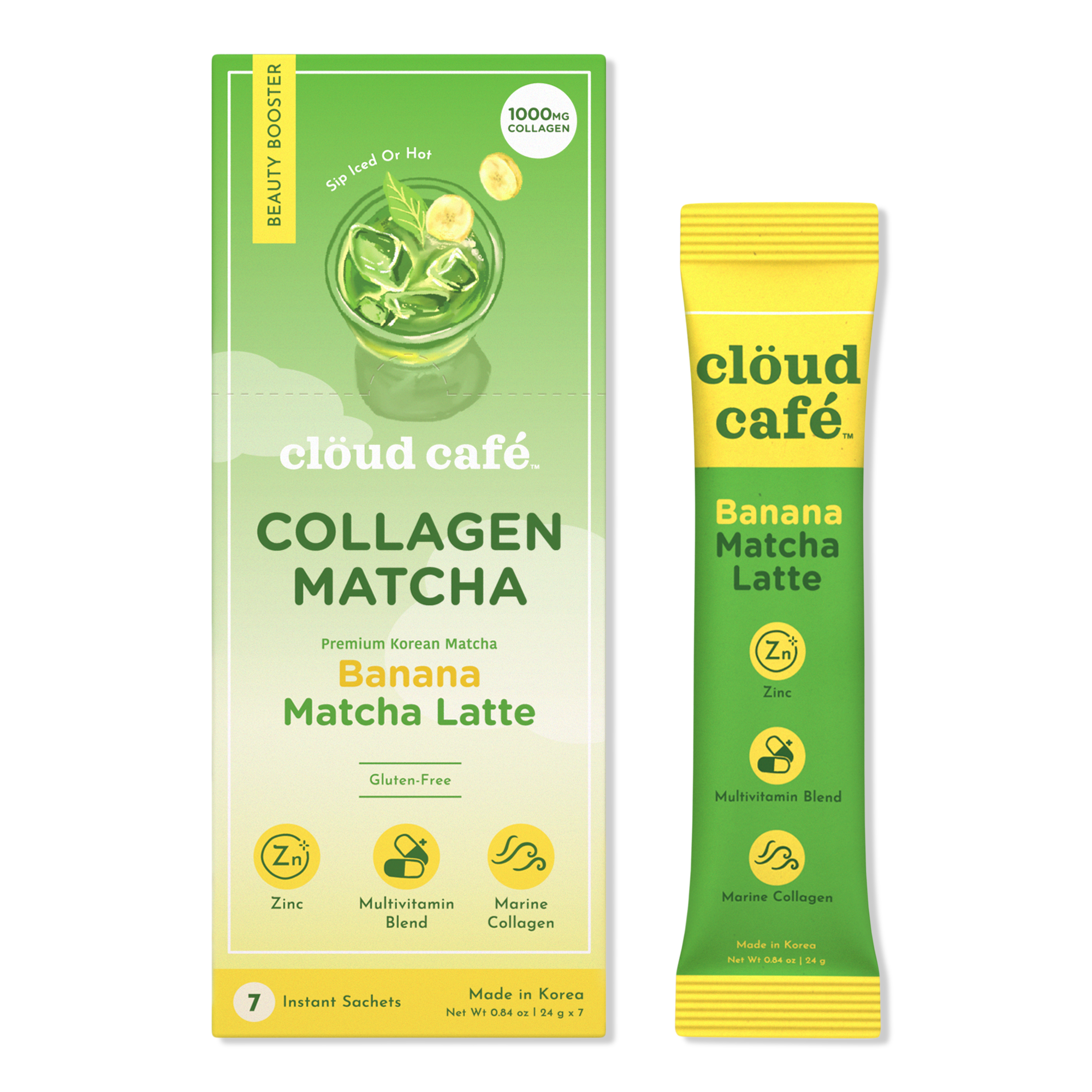 clöud café Banana Matcha Latte Collagen-Infused Beauty Booster #1