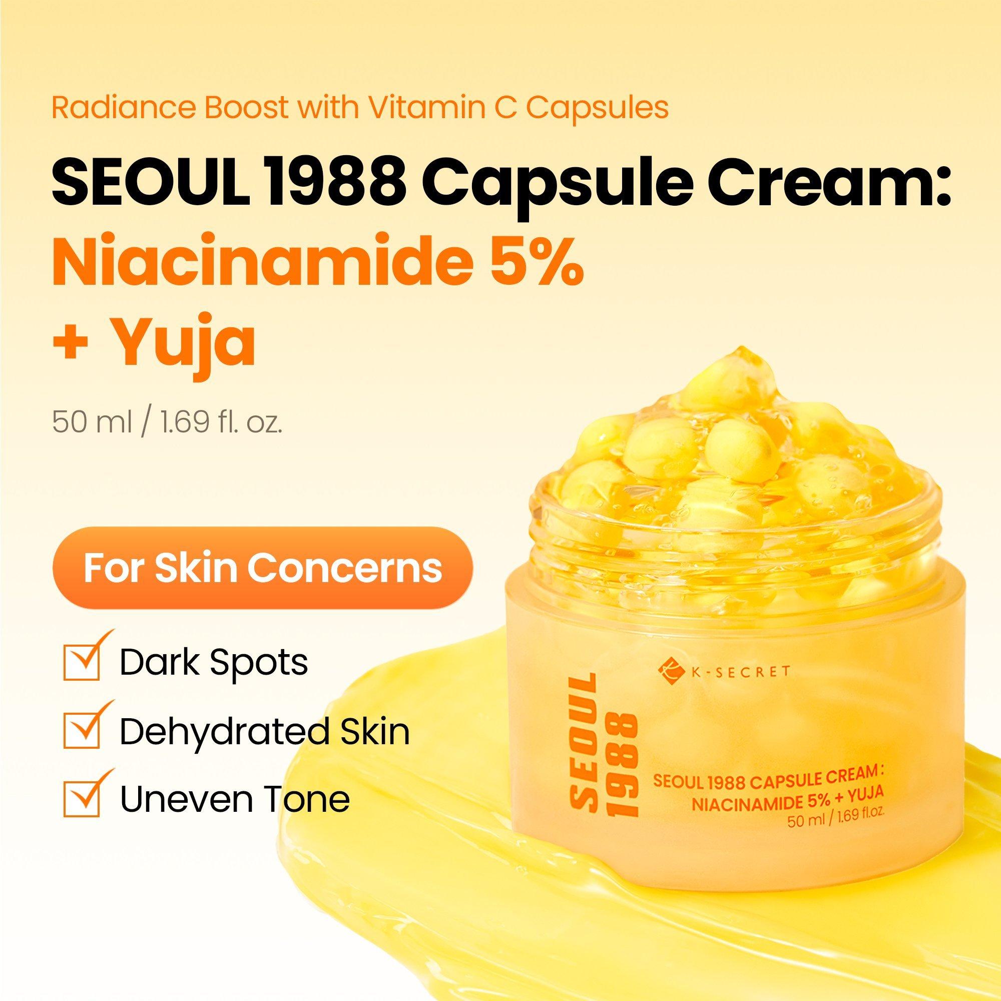 K-SECRET SEOUL 1988 Niacinamide 5% + Yuja Brightening Capsule Gel Cream — фото 3