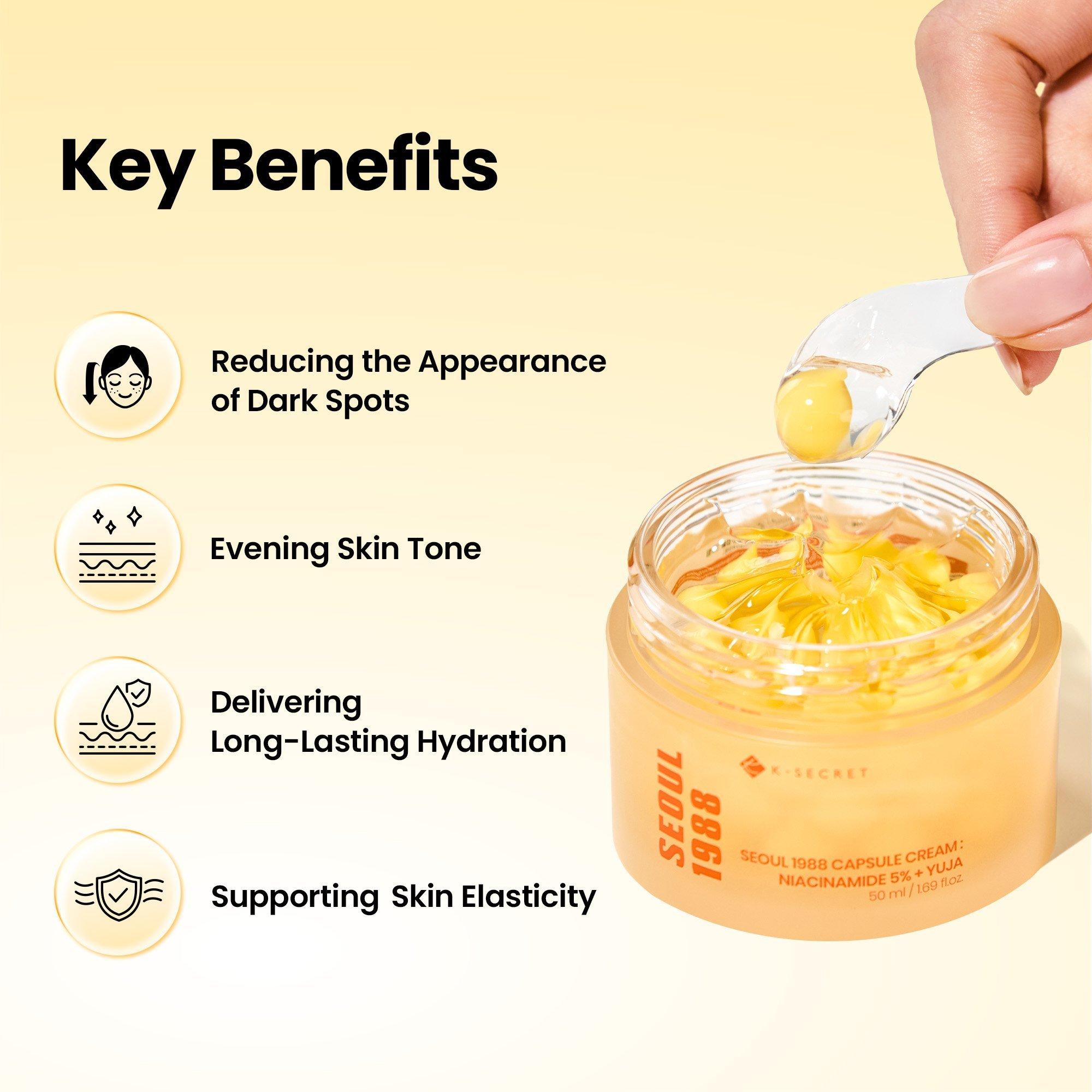 K-SECRET SEOUL 1988 Niacinamide 5% + Yuja Brightening Capsule Gel Cream — фото 6